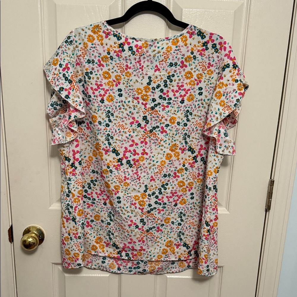 SHEIN Multicolor Floral Ruffle Blouse - Picture 3 of 3